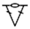 V-Stitch (1 single chain between) crochet symbol